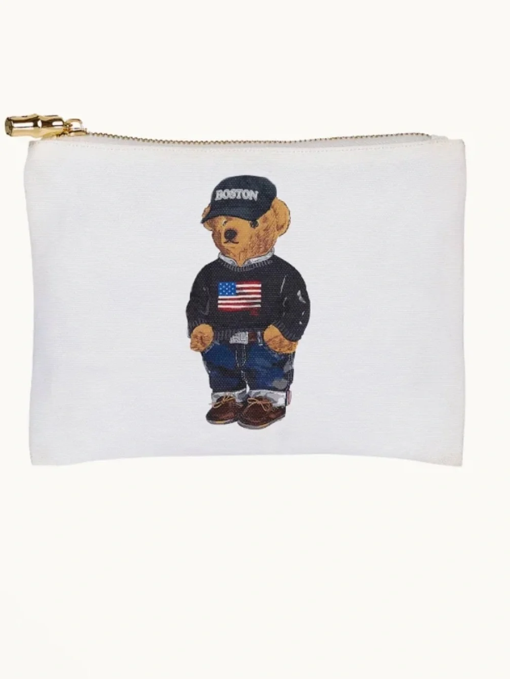 Signature Preppy Teddy  Bear Dressed in a Classic Outfit in White Canvas